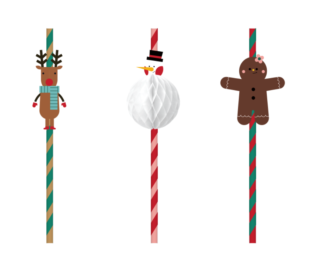 Christmas Paper Straw Set XMAS PA-0142